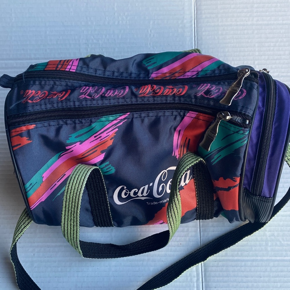 Coca Cola 90s Vibrant Small Duffel Bag with Red and Green Accents